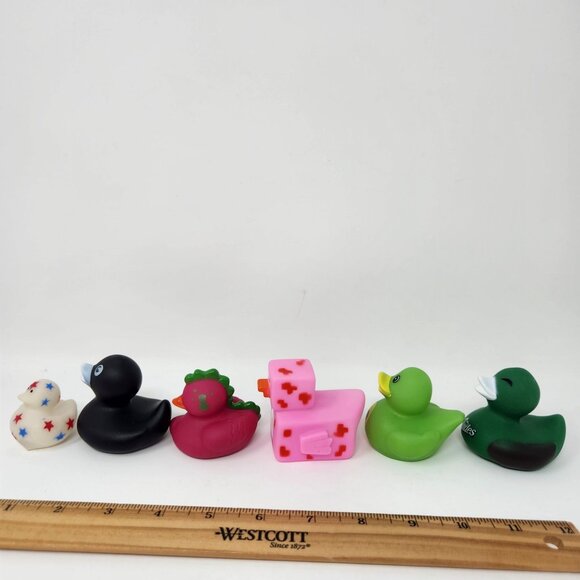 Set Of 6 Unique Rubber Duckies Including Andes Green Duck & 8-Ball Black Duck - Picture 11 of 14